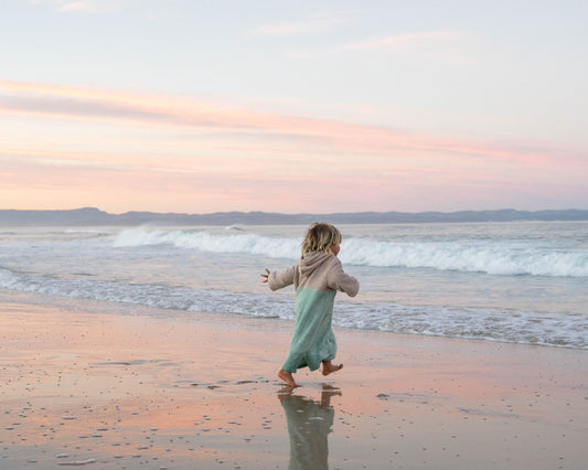 kids changing towel poncho for the beach or swimming pool