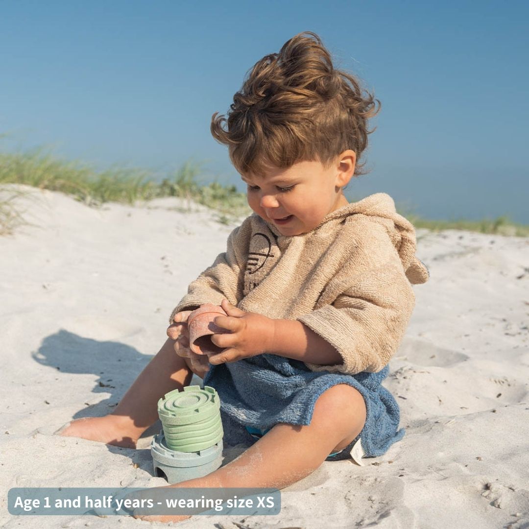 Kids Seaside Navy Towel Poncho