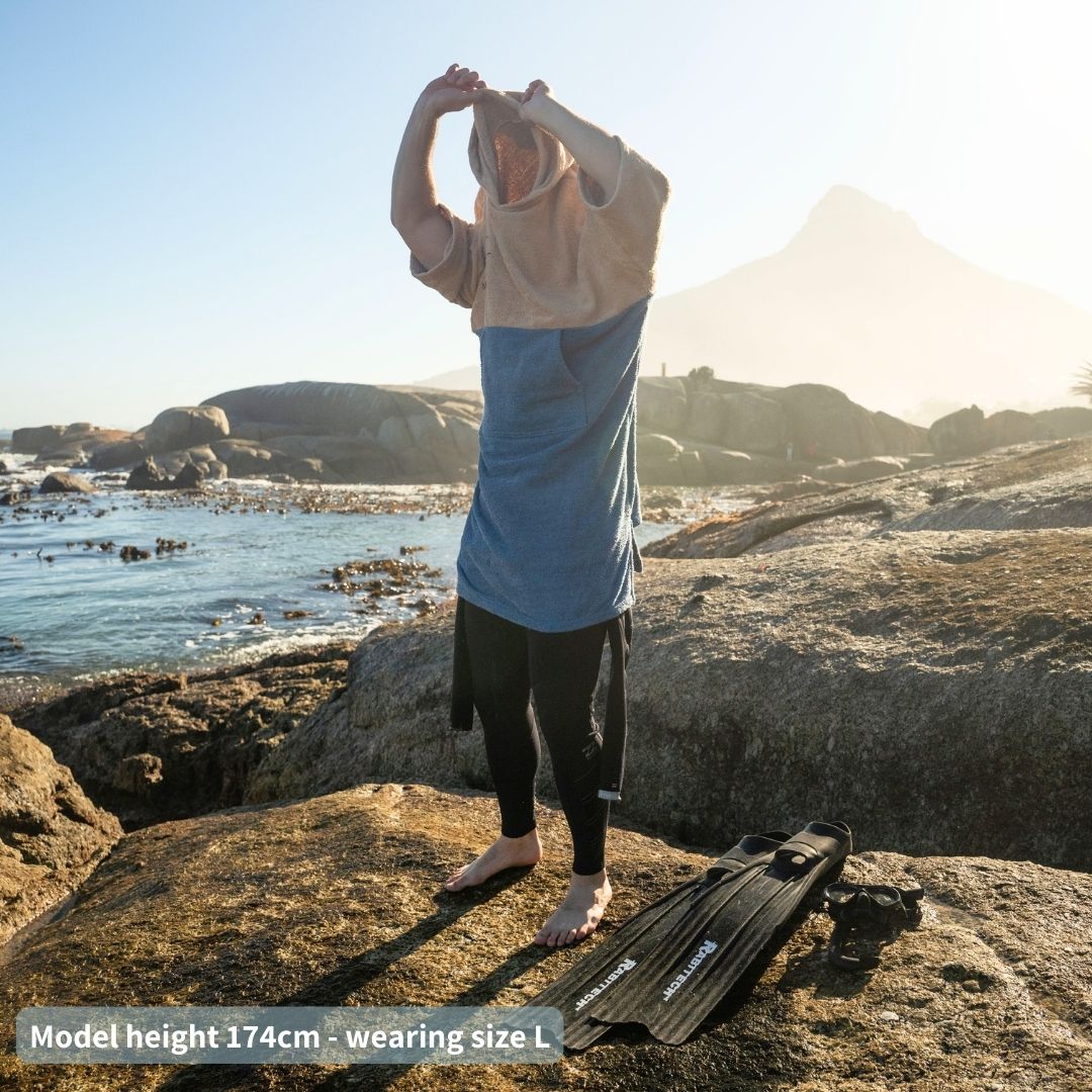 Seaside Navy Blue Towel Poncho