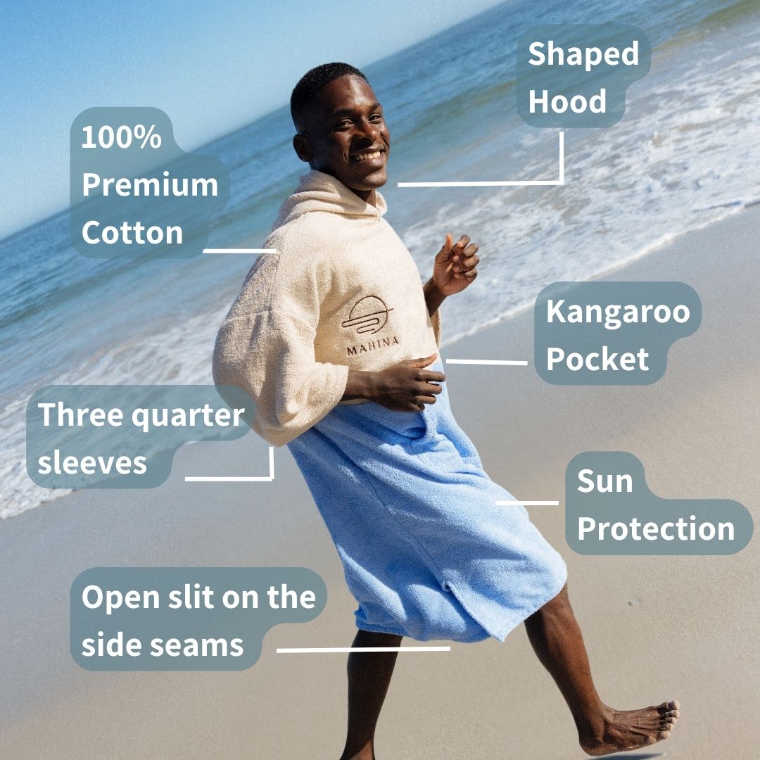 Salt Blue Towel Poncho