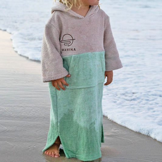 Kids Sage Green Towel Poncho