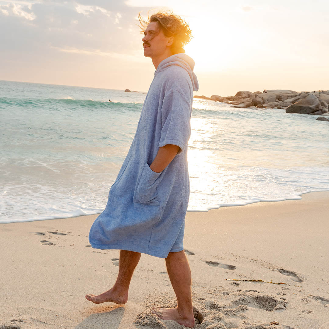 Zip Salt Blue Towelie - 100% Cotton Changing Towel | Mahina Zip Towels