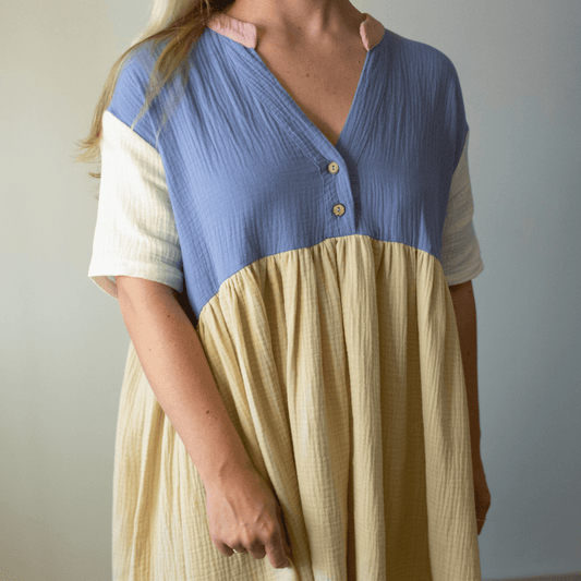 Sunset Muslin Short Multi Colour Dress