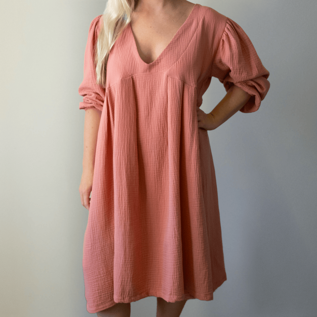 Coral Muslin Long Dress