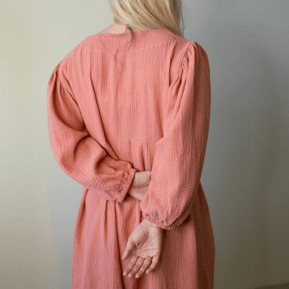 Coral Muslin Long Dress