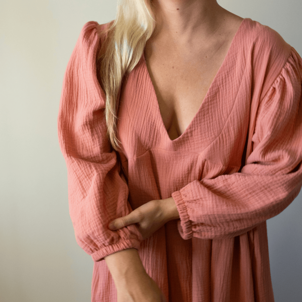 Coral Muslin Long Dress