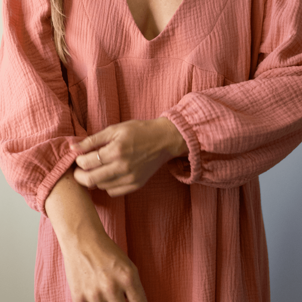 Coral Muslin Long Dress
