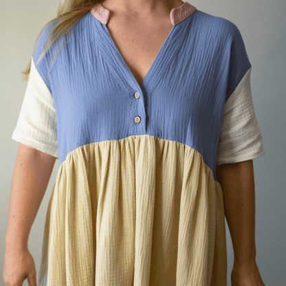 Sunset Muslin Short Multi Colour Dress