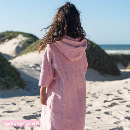 Kids Zip Sorbet Pink Towel Poncho