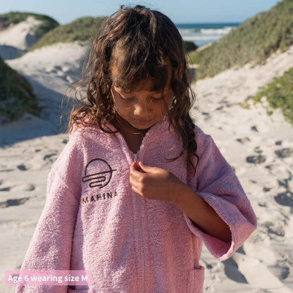 Kids Zip Sorbet Pink Towel Poncho